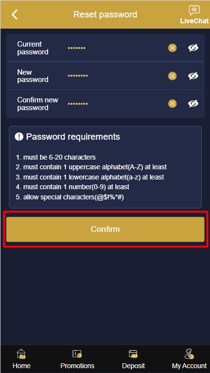 Mega Casino PASSWORD FORGOT MOBILE